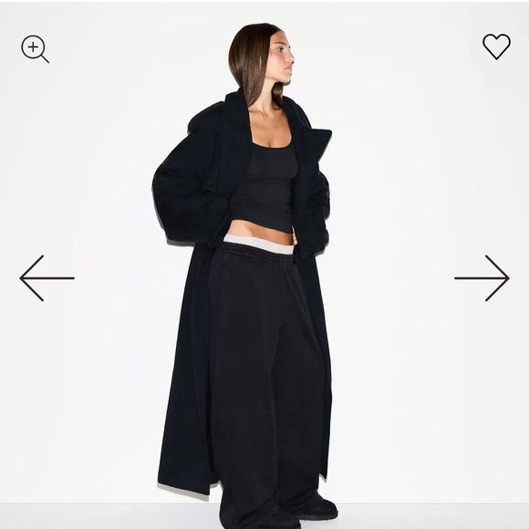 NWT Skims Boyfriend Fleece Oversized Trench Coat in Onyx - Picture 5 of 11